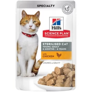 Hill's Kısırlaştırılmış Tavuklu Kedi Pouch Konserve 85 Gr x 12